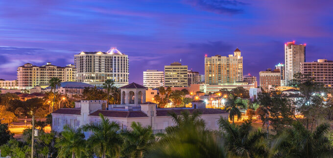 Sarasota Florida USA downtown skyline