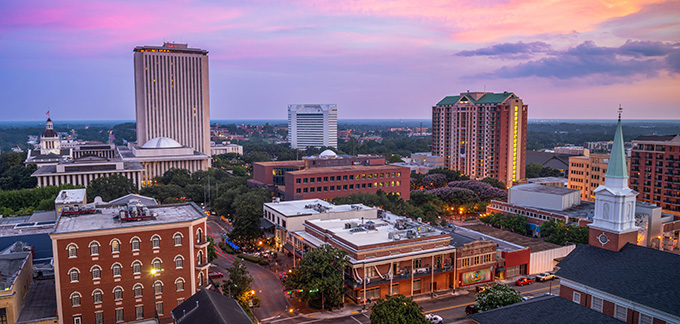 Tallahassee Florida USA Downtown Skyline