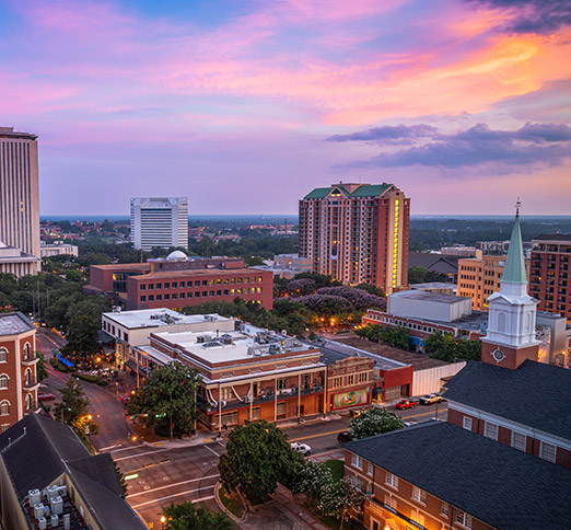 Tallahassee Florida USA Downtown Sunset Skyline